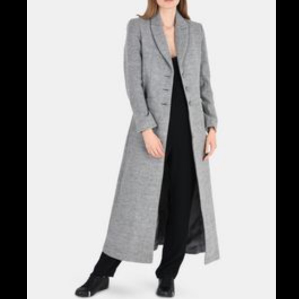 ARMANI EXCHANGE Grey Wool extra long duster coat